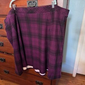 torrid Purple Plaid A-Line Skirt with Black Accents